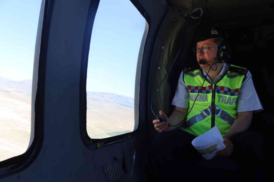 Helikopterli Trafik Denetimde 539 Araç Kontrol Edildi