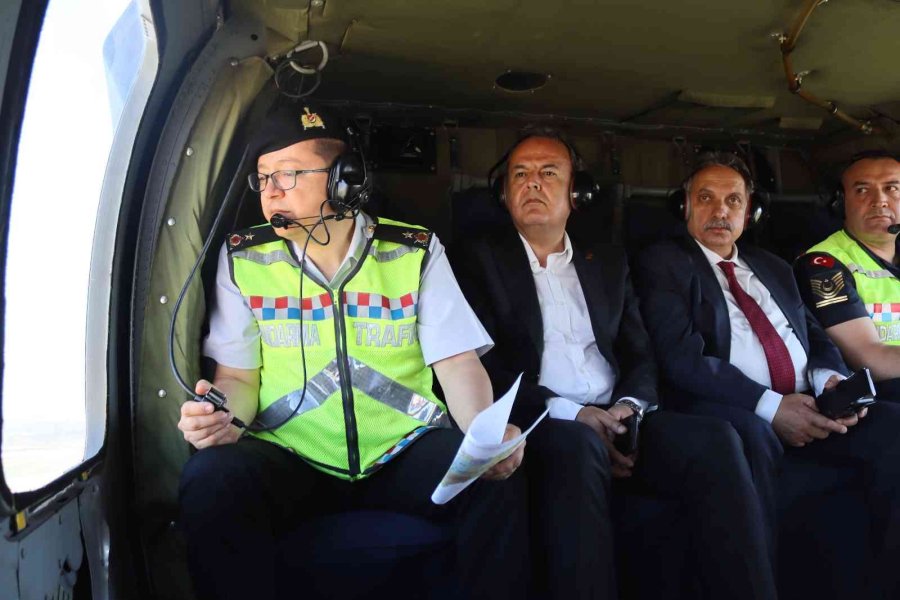 Helikopterli Trafik Denetimde 539 Araç Kontrol Edildi