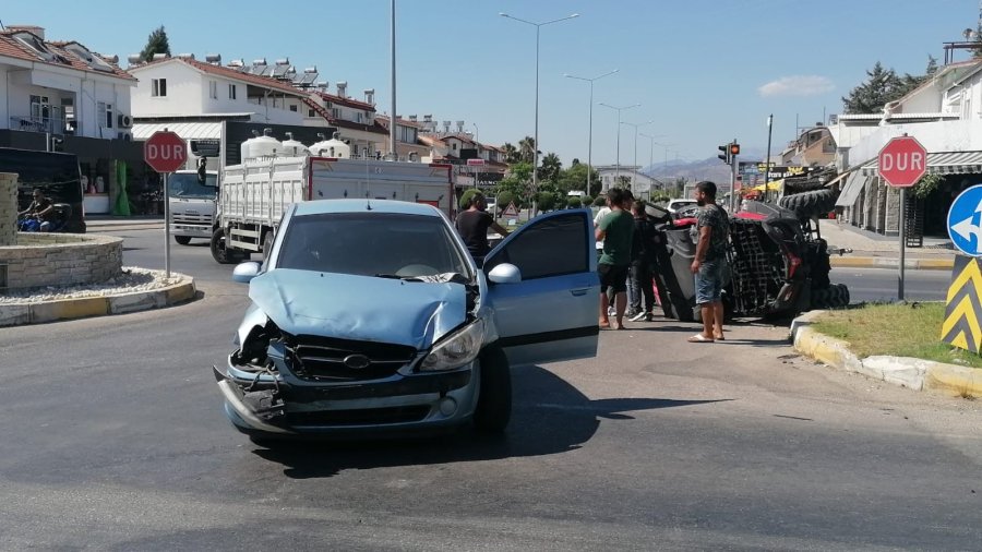 Kırmızı Işık İhlali Yapan Atv Otomobille Çarpışıp Takla Attı: 1 Yaralı