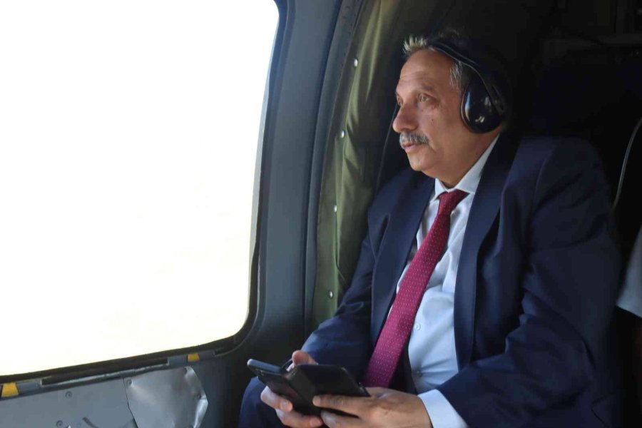 Başkan Yalçın Talas’ı Helikopterden Denetledi