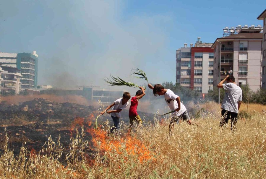 Mahallelinin Evleri Tehdit Eden Ot Çalılık Yangını Seferberliği