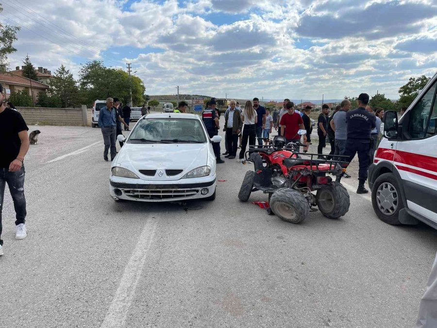 Konya’da Atv Motor İle Otomobil Çarpıştı: 2 Yaralı