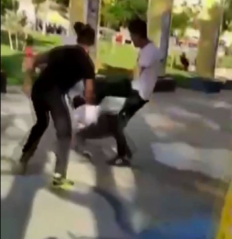 Parkta Oturan Gençleri Gülerek Dövüp Video Çektiler