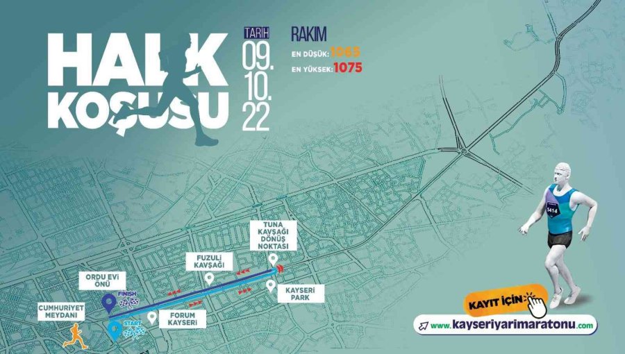 Büyükşehir’in Uluslararası Kayseri Yarı Maratonu’nda Heyecan Artıyor