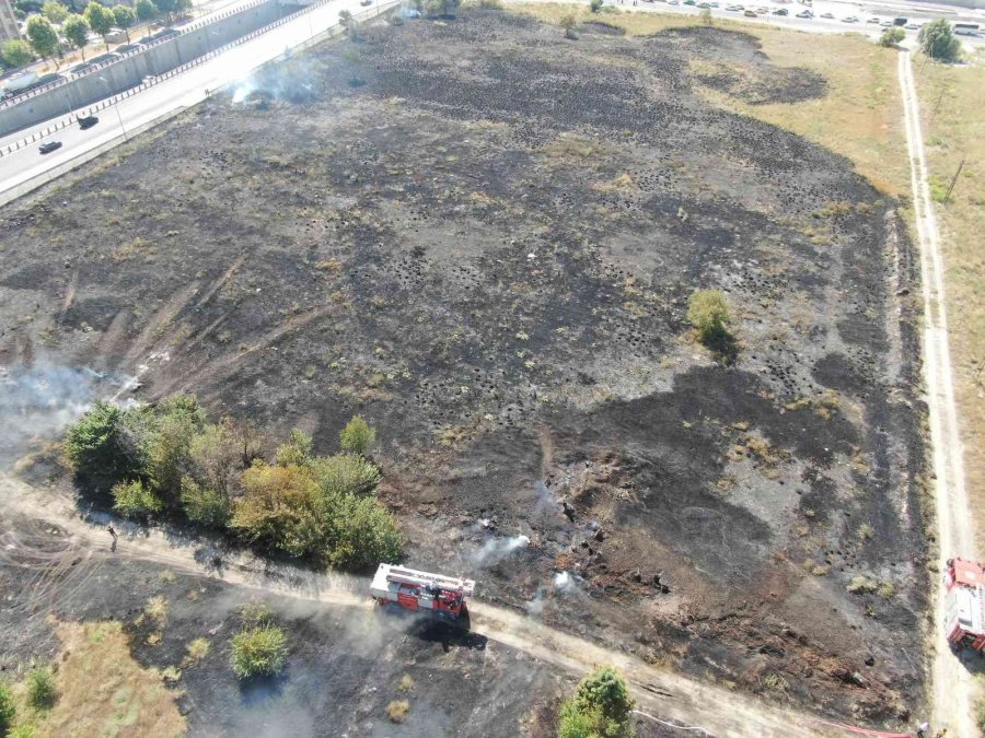 Hırsızlar Kabloları Yakmaya Çalışırken 30 Dönümlük Araziyi Yaktılar