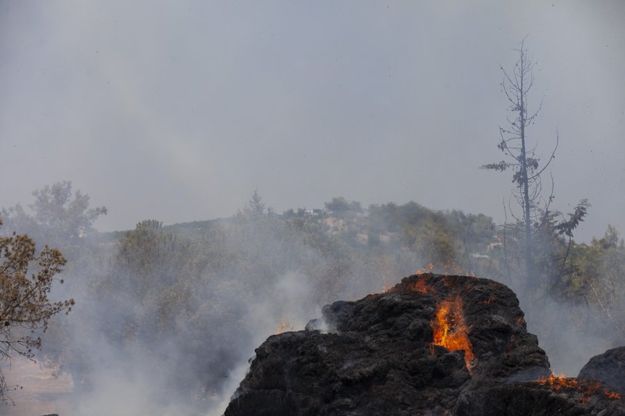 Saman Balyaları Alev Aldı, Yangın Ormana Sıçramadan Son Anda Söndürüldü