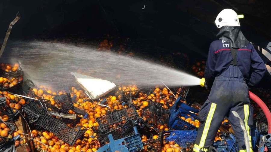 Soğuk Hava Deposundaki Yangında 9 Daire Ve 100 Ton Portakal Zarar Gördü