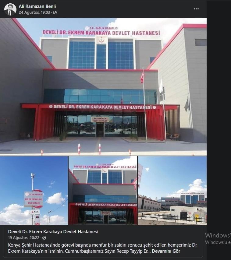 Develi’deki Dr. Ekrem Karakaya Devlet Hastanesi’nin Tabelaları Asıldı