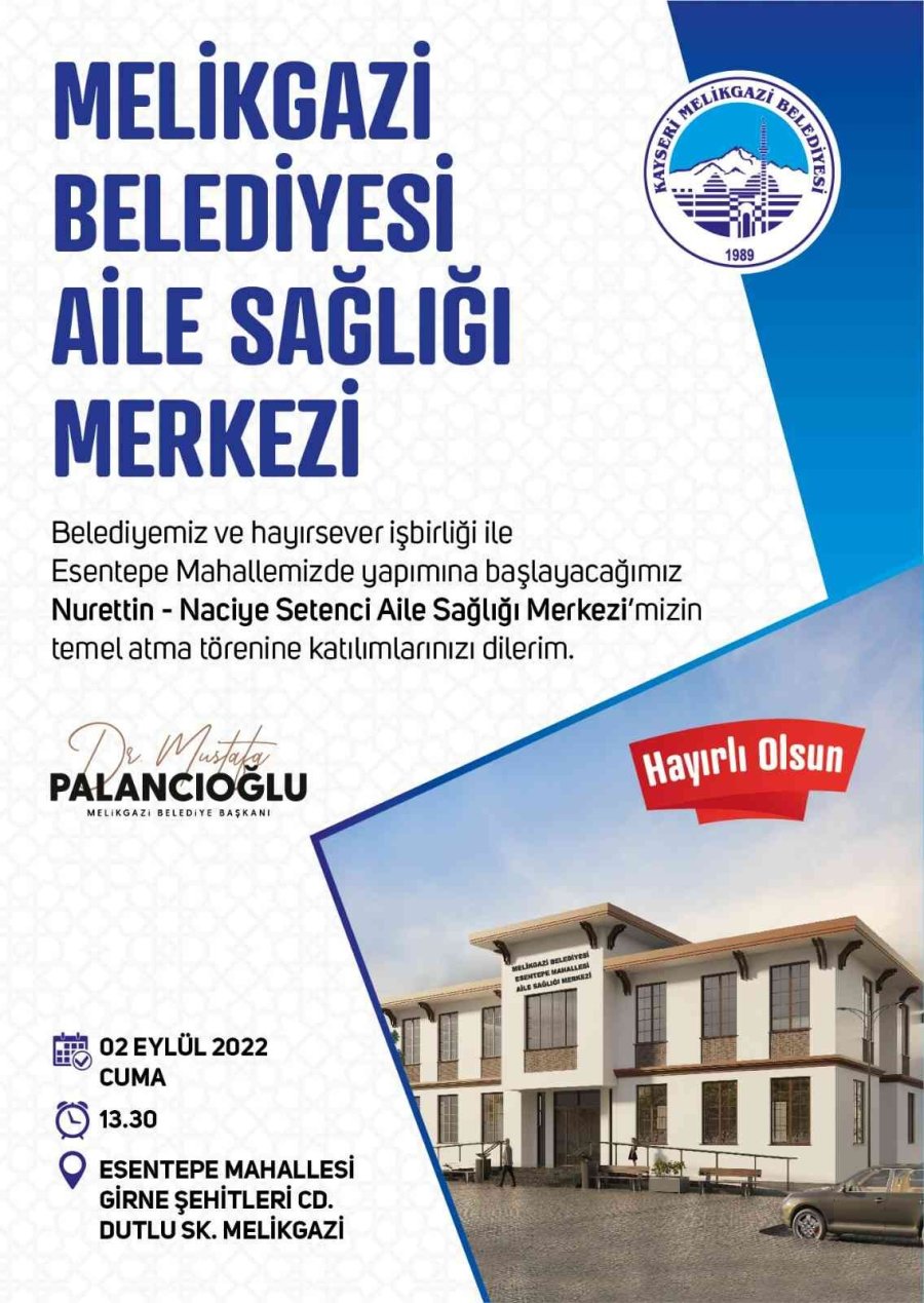 Melikgazi’de Nurettin-naciye Setenci Aile Sağlığı Merkezi’nin Temeli Atılacak