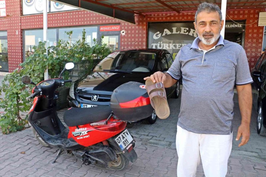 Motosikletini Çalmaya Çalışan Şüpheliyi Yakalamak İçin Adeta Uçtu