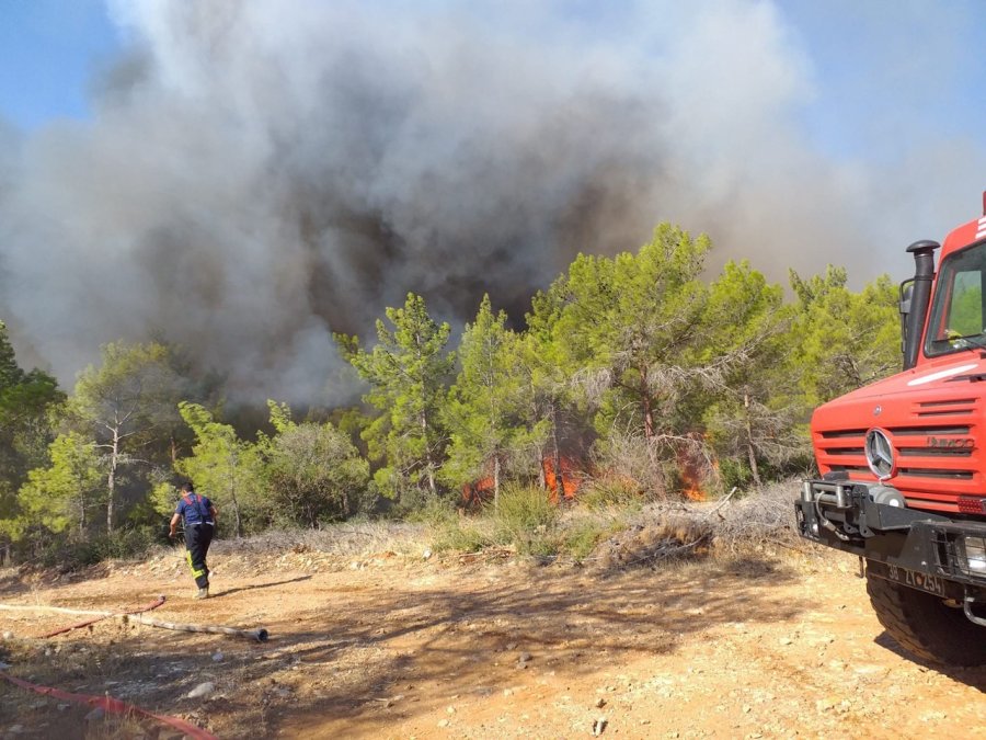 Büyükşehir İtfaiyesi, Mersin’deki Orman Yangınlarını İçin Canla Başla Görev Yaptı
