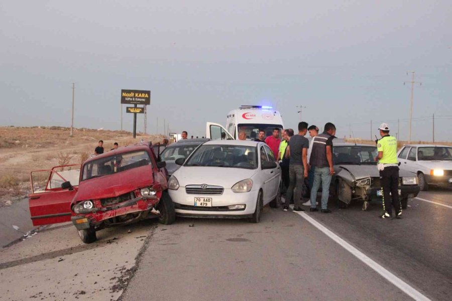Karaman’da 4 Araçlı Zincirleme Kaza: 4 Yaralı