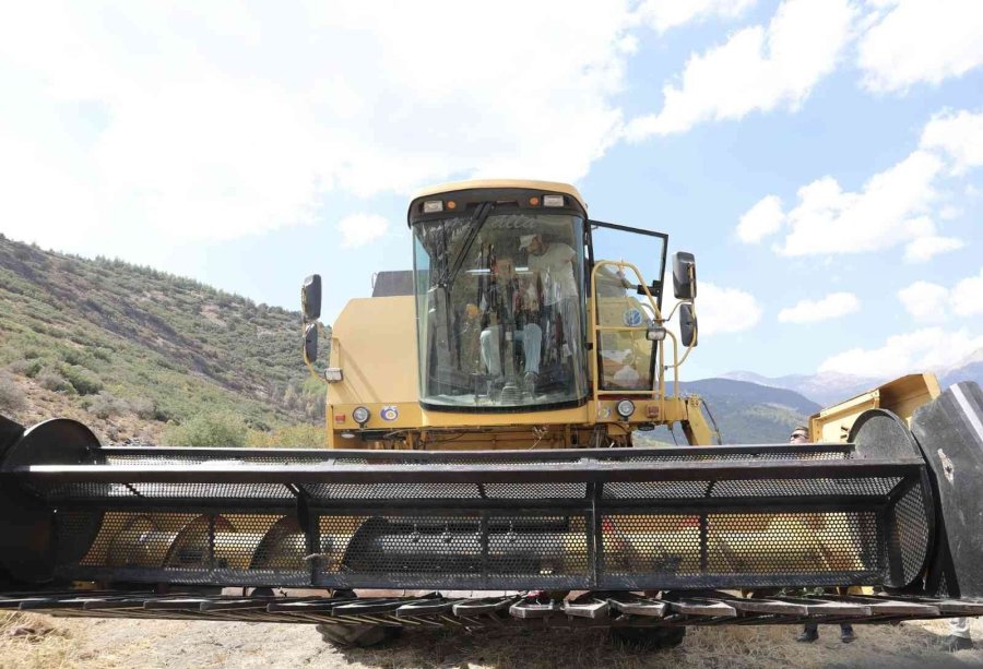 Burdur Valisi Arslantaş Takep Çerçevesinde Ayçiçeği Hasatını Başlattı