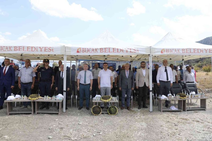 Burdur Valisi Arslantaş Takep Çerçevesinde Ayçiçeği Hasatını Başlattı