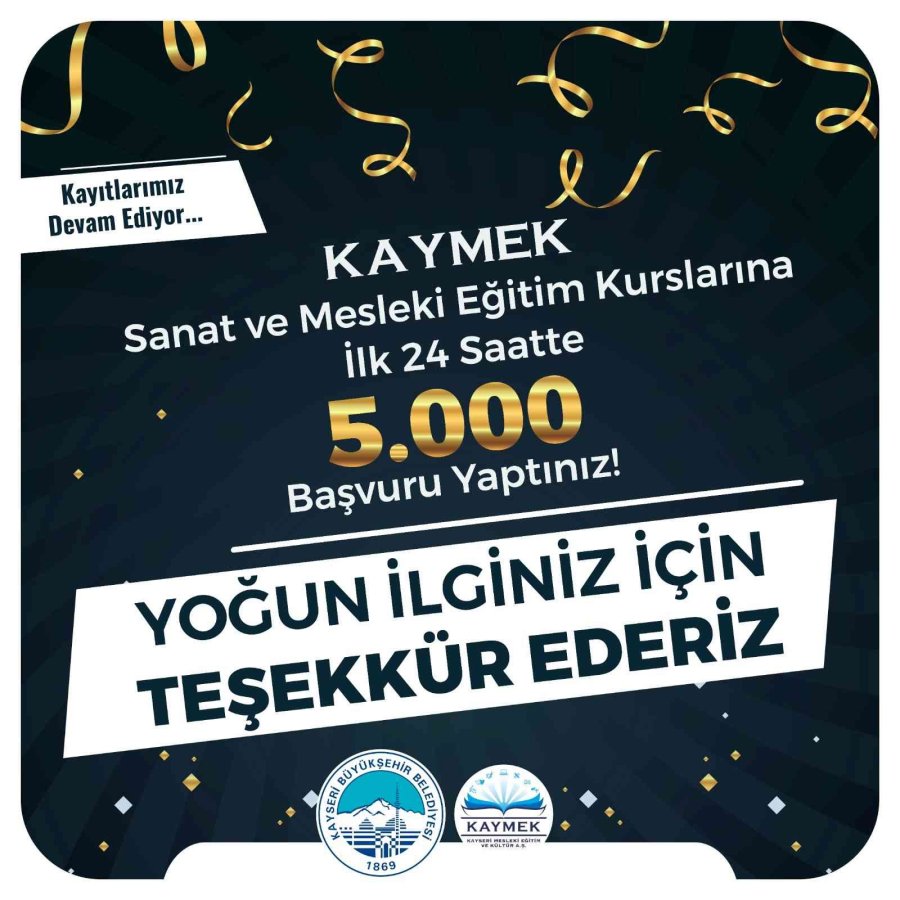 Büyükşehir Kaymek Kurslarına 24 Saatte 5 Bin Başvuru