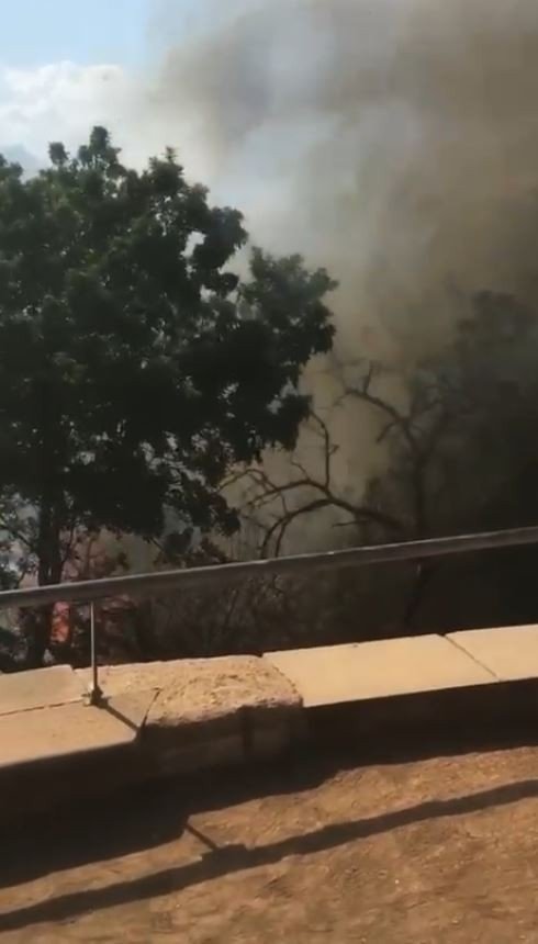 Falezlerde Çalılık Yangını