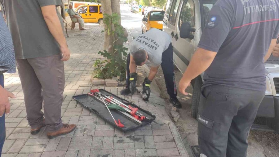 Kurtarıldıktan Sonra İkinci Kez Motor Kısmına Giren Kediyi İtfaiye Eri Kurtardı