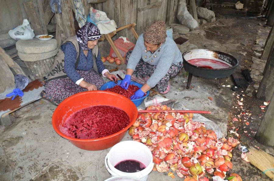 Antalyalı Kadınların Bin Bir Emekle Üretilen Nar Ekşisi Mesaisi Başladı