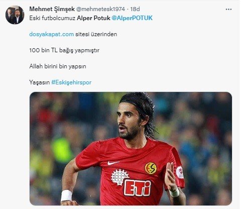 Alper Potuk’tan Es-es’e 100 Bin Liralık Destek