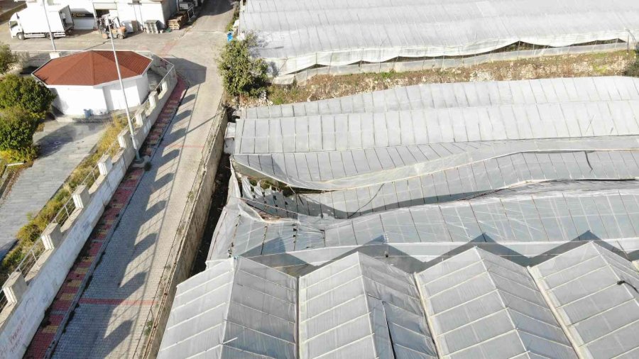 Alanya’da Dolu Yağışı Seralarda Hasara Yol Açtı