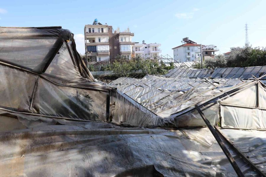 Alanya’da Dolu Yağışı Seralarda Hasara Yol Açtı