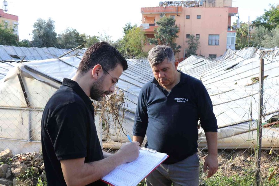 Alanya’da Dolu Yağışı Seralarda Hasara Yol Açtı
