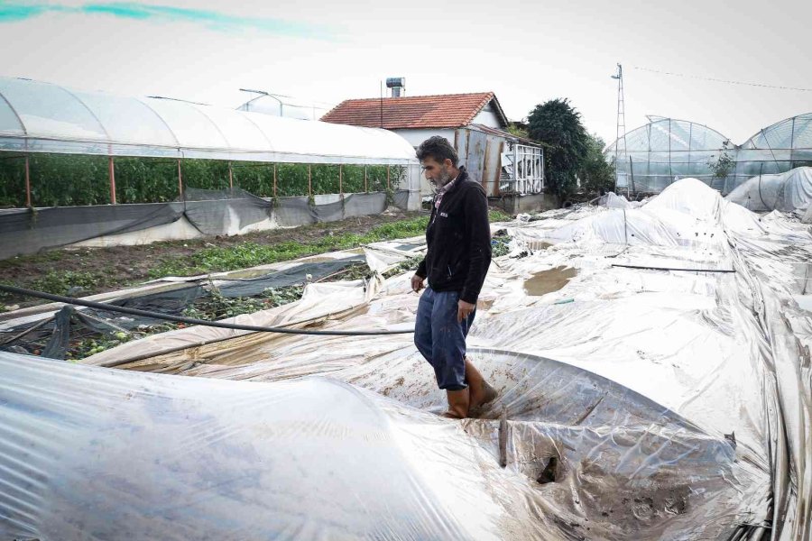 Kumluca’da Çiftçilerin Selden Zarar Gören Ürünlerini Zorlu Kurtarma Mesaisi