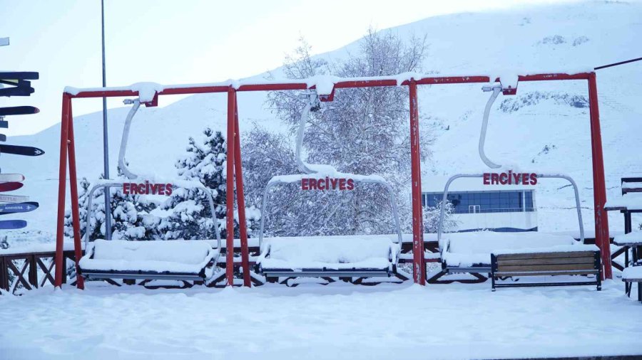 Erciyes’te Kar Kalınlığı 40 Santimi Buldu