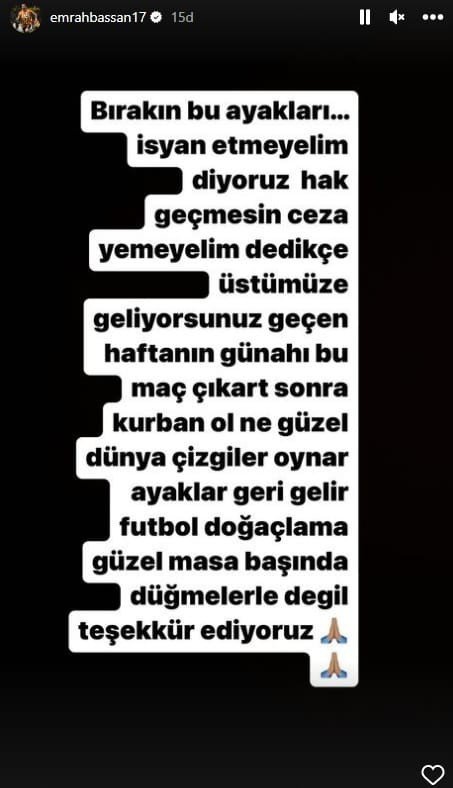 Emrah Başsan’dan Hakem Paylaşımı