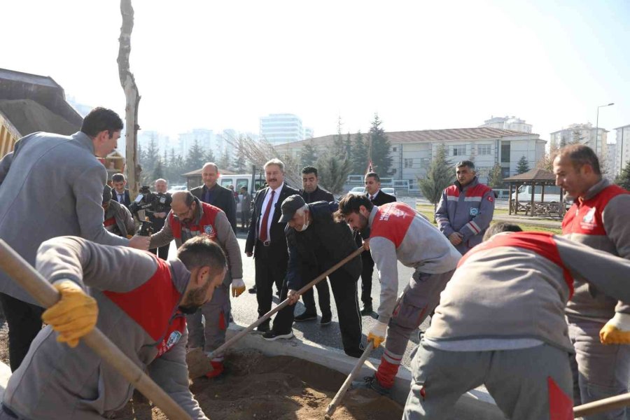 Melikgazi İlçeyi Devasa Ağaçlarla Yeşillendirmeye Devam Ediyor