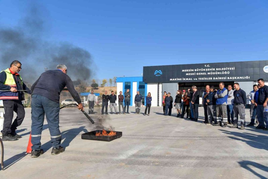 Meski Personeli Yangın Tatbikatı Eğitimine Katıldı