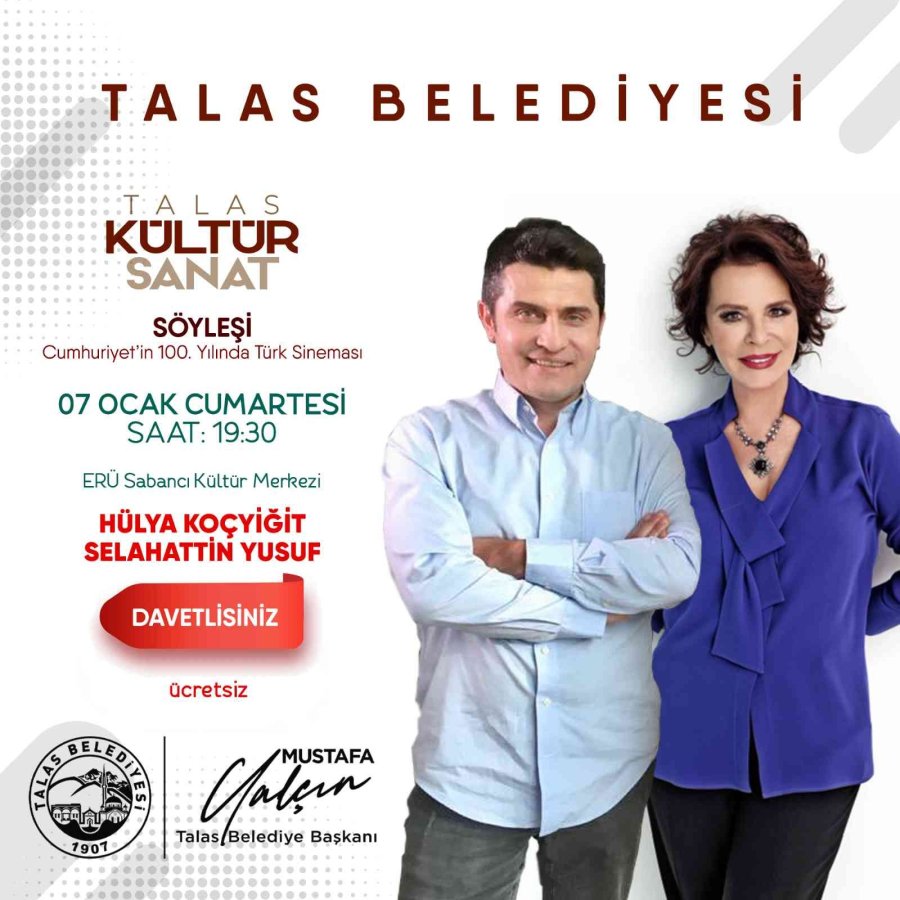 Ocak Ayı Talas Kültür Sanat, Hülya Koçyiğit İle Başlıyor