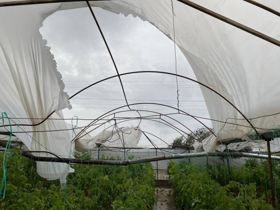 Antalya’da Hortum Domates Ve Çilek Seralarını Parçaladı