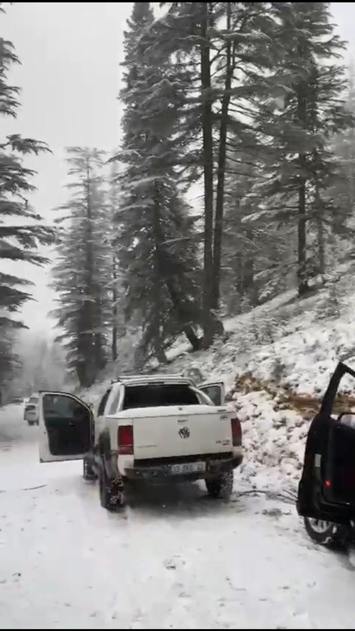 Mersin Anamur’da Kar Yağışı