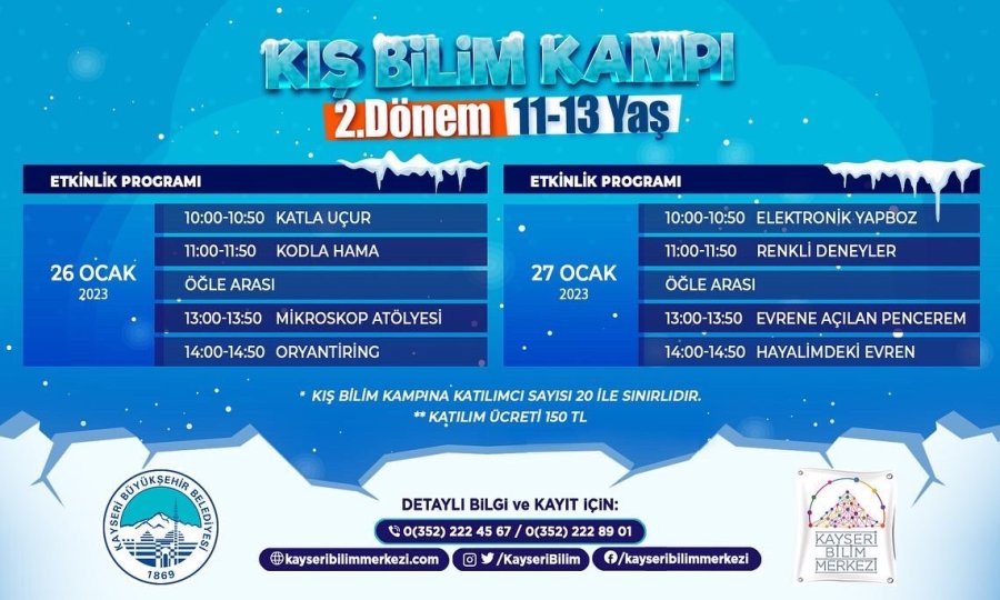 Büyükşehir’den Kış Bilim Kampı