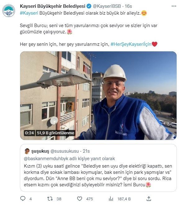 Kayseri Büyükşehir Belediyesi Küçük Burcu’ya Kayıtsız Kalmadı