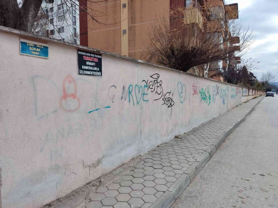 Site Duvarları Adeta Resim Tahtasına Döndü