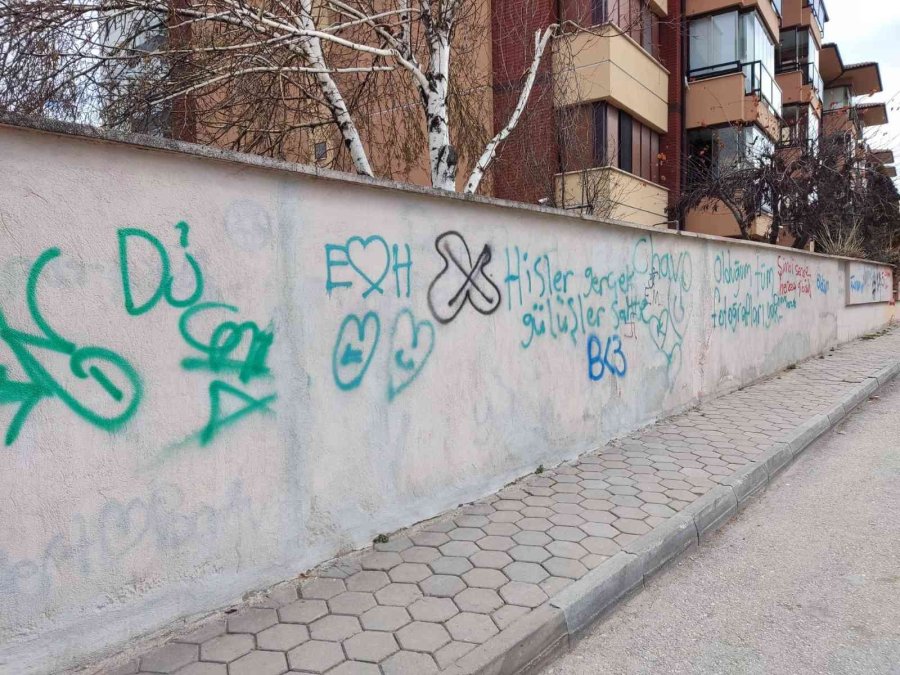 Site Duvarları Adeta Resim Tahtasına Döndü