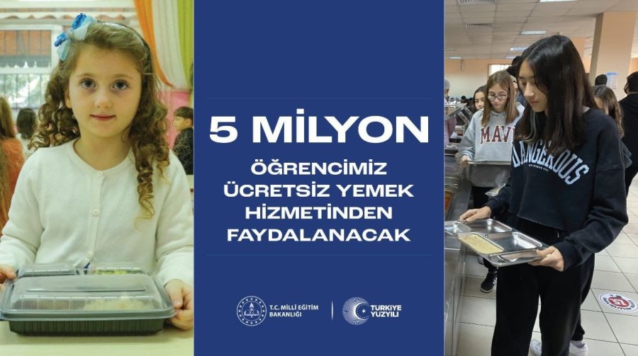 Türkiye’de 5 Milyon, Kayseri’de 32 Bin 717 Öğrenciye Ücretsiz Yemek Verilecek