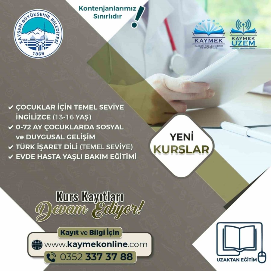 Kaymek Uzem’im Kurs Kayıtları Devam Ediyor