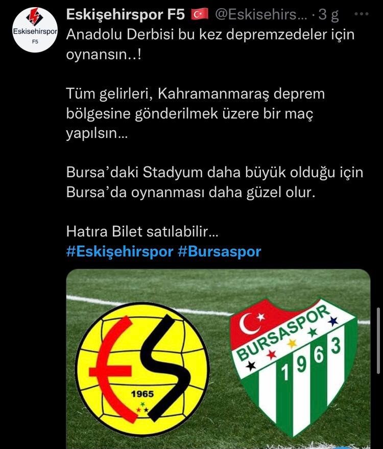 Ezeli Rakip Taraftarlarından Yardım Maçı Çağrısı