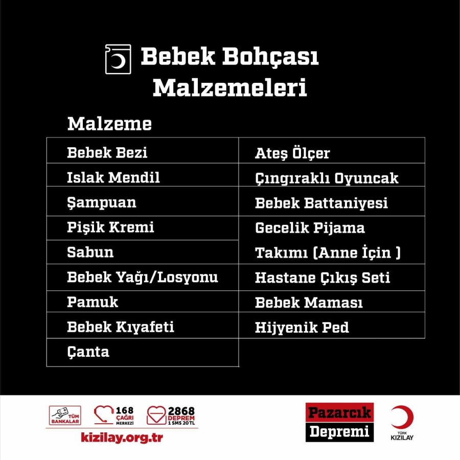 Kızılay Bölgede İhtiyaç Duyulan Malzemelerin Listesini Yeniledi