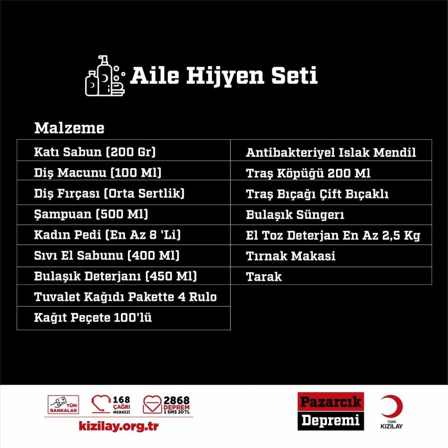 Kızılay Bölgede İhtiyaç Duyulan Malzemelerin Listesini Yeniledi