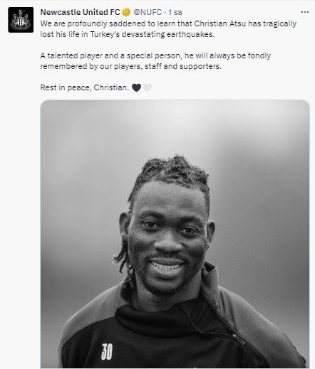 Christian Atsu İçin Eski Kulüplerinden Taziye Mesajı