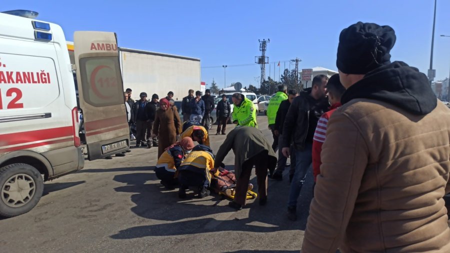 Karaman’da Otomobilin Çarptığı Kadın Yaralandı