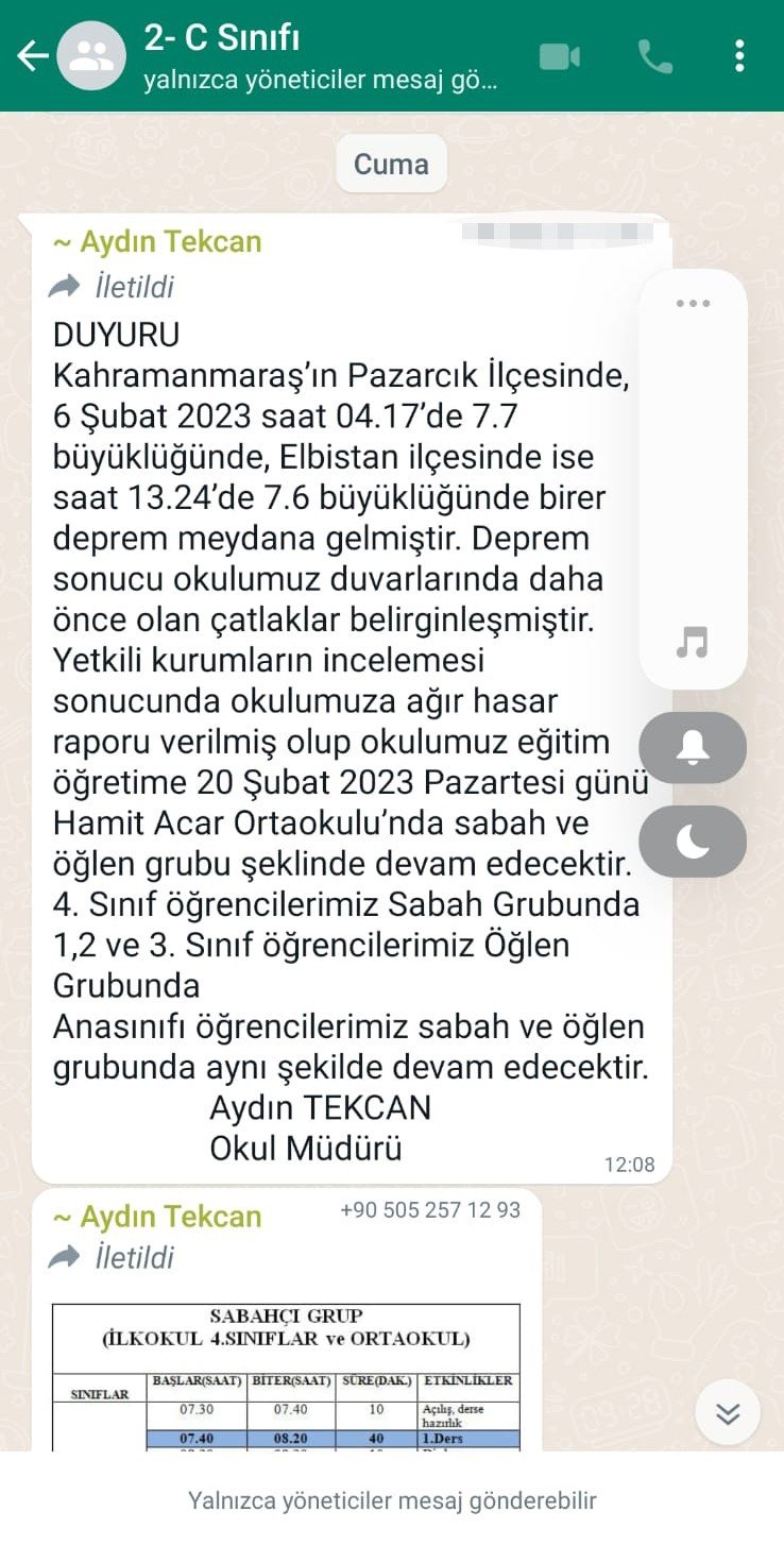 Aksaray’da Depremde Hasar Gören 3 Okul Mühürlendi