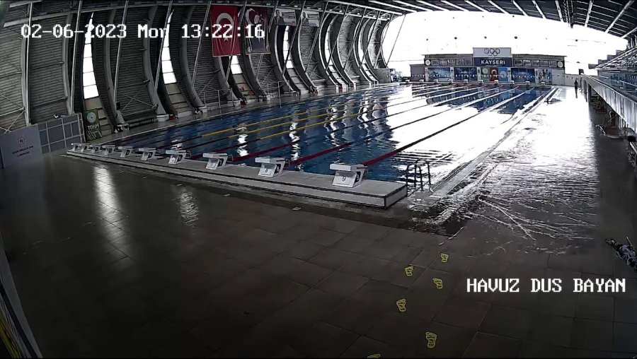 Deprem Anında Havuz Taştı, O Anlar Kamerada