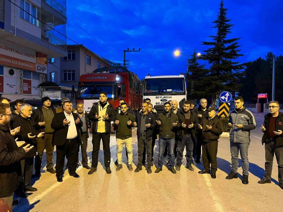 Beylikova’dan İkinci Yardım Konvoyu Deprem Bölgesine Doğru Yola Çıktı