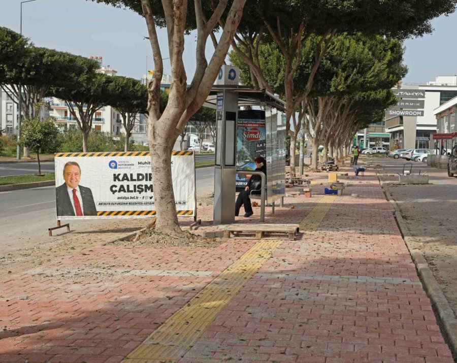 Termesos Bulvarı Kaldırımı Yenileniyor