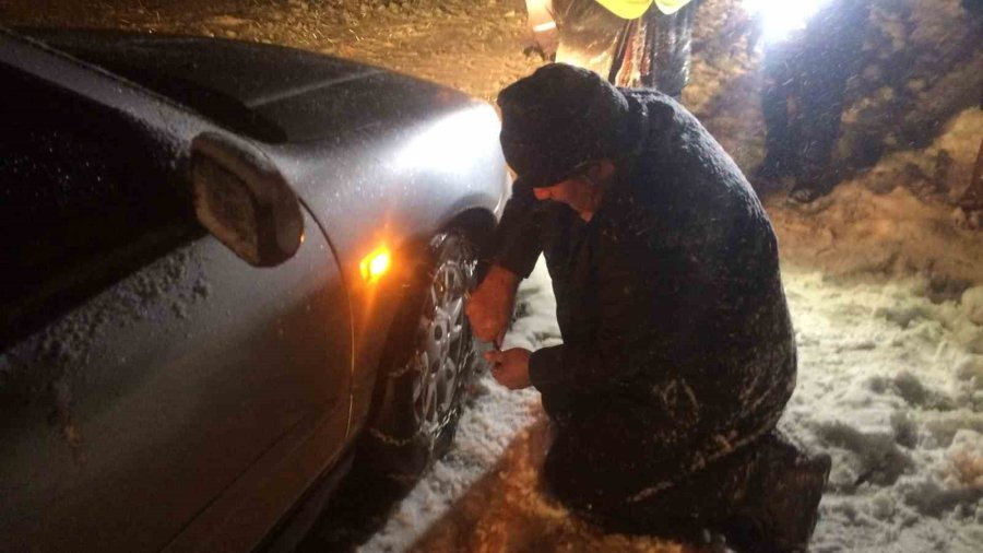 Antalya-konya Karayolunda Kar Yağışı Başladı